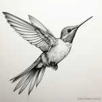 Photo realistic tattoo sketch of a delicate hummingb e c ec cafa 16.11.2023 tatufoto.com 092
