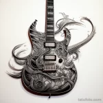Photo realistic tattoo sketch of a detailed guitar 16.11.2023 tatufoto.com 098