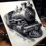 Photo realistic tattoo sketch of a detailed train en d bdeb ca bc aec _1_2_3 16.11.2023 tatufoto.com 111