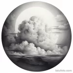 Photo realistic tattoo sketch of a full moon and clo c ed ed bac addffdee _1_2 16.11.2023 tatufoto.com 121
