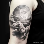 Photo realistic tattoo sketch of a full moon and clo c ed ed bac addffdee _1_2_3 16.11.2023 tatufoto.com 122