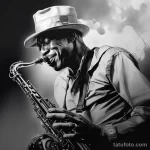 Photo realistic tattoo sketch of a lively jazz music fe ee af bcb baad _1_2 16.11.2023 tatufoto.com 125