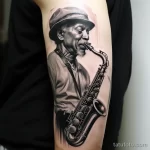 Photo realistic tattoo sketch of a lively jazz music fe ee af bcb baad _1_2_3 16.11.2023 tatufoto.com 126