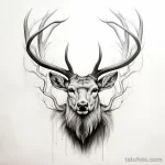 Photo realistic tattoo sketch of a majestic deer hea c d b fbcaff _1_2 16.11.2023 tatufoto.com 129
