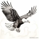 Photo realistic tattoo sketch of a majestic eagle in fad af ca efab 16.11.2023 tatufoto.com 131