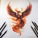 Photo realistic tattoo sketch of a phoenix rising fr ab da e ddecfa _1_2_3 16.11.2023 tatufoto.com 153