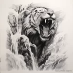 Photo realistic tattoo sketch of a roaring waterfall cdc de e bf accbdaf _1_2 16.11.2023 tatufoto.com 171