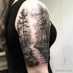 Photo realistic tattoo sketch of a serene forest pat eabc e ae b fcab _1_2_3 16.11.2023 tatufoto.com 187
