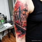 Photo realistic tattoo sketch of a vibrant cityscape fd d d bf feabda 16.11.2023 tatufoto.com 192