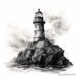 Photo realistic tattoo sketch of an old lighthouse 16.11.2023 tatufoto.com 240