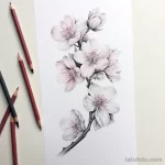 Photo realistic tattoo sketch of cherry blossoms 16.11.2023 tatufoto.com 247
