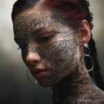 Photorealistic depiction of a woman with a face tatt ceef ff a aabdc 251123 tatufoto.com