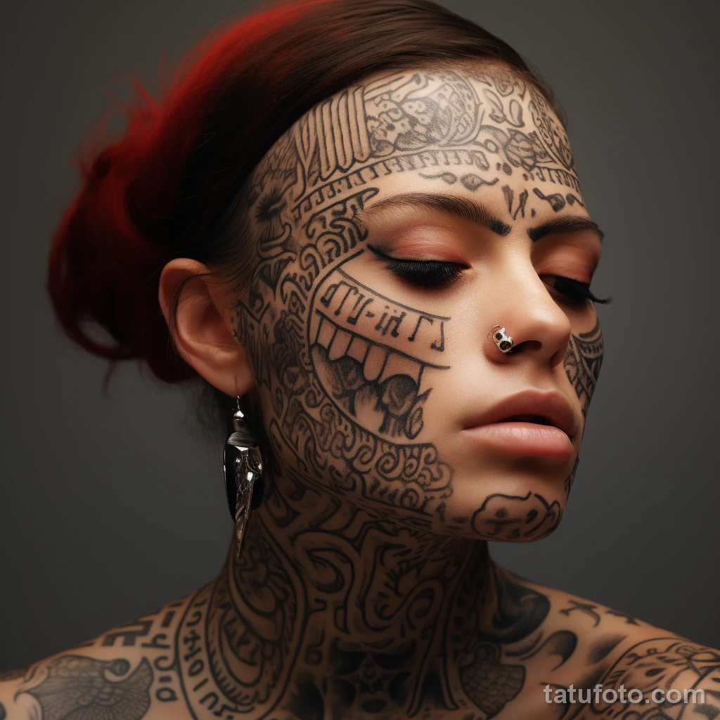Photorealistic depiction of a woman with a face tatt ceef ff a aabdc _1 251123 tatufoto.com