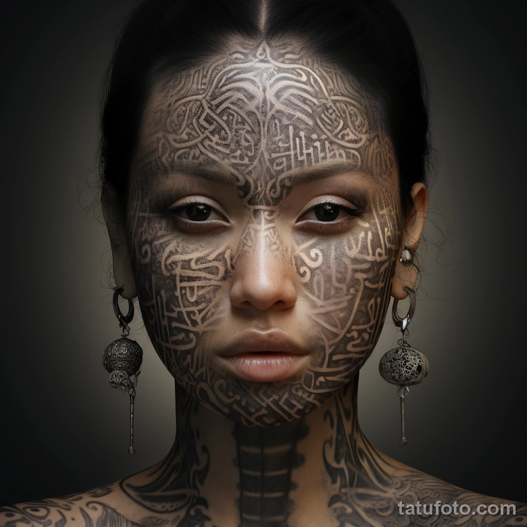 Photorealistic depiction of a woman with a face tatt ceef ff a aabdc _1_2_3 251123 tatufoto.com