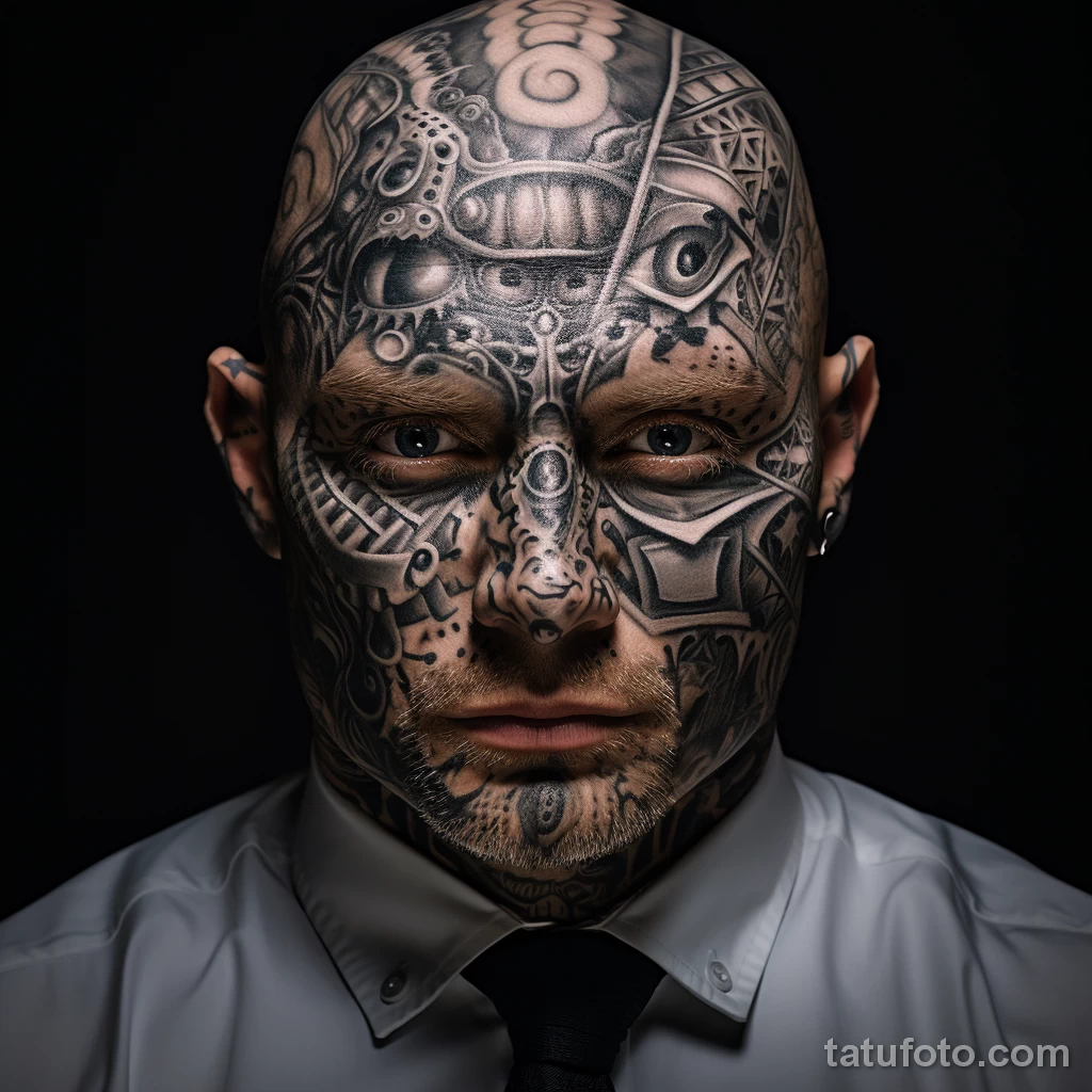 Photorealistic image of a man with artistic face tat afeeef cdf ac febb 251123 tatufoto.com