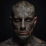 Photorealistic image of a man with artistic face tat afeeef cdf ac febb _1 251123 tatufoto.com