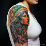 Portrait of a person with an Aztec mythology tattoo ecddf e ed aa a _1 271123 tatufoto.com