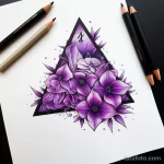 Purple triangle drawing tattoo about AIDS stylize ff be a a cbae _1_2_3 231123 tatufoto.com