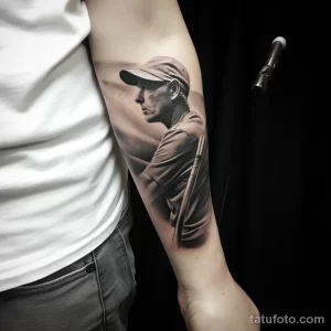 Realistic golf club swing tattoo on a golfers fo ffcc aa ca bfd ebdb 171123 tatufoto.com