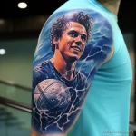 Realistic water polo action tattoo on a water po be b e bbfe bfeb _1 171123 tatufoto.com