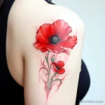 Red poppy drawing tattoo about AIDS stylize v ad fe be a aebfc _1 231123 tatufoto.com