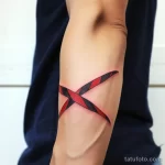 Red tape drawing tattoo about AIDS stylize v daeac d ecb ce bf 231123 tatufoto.com