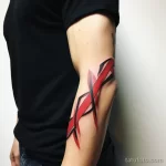 Red tape drawing tattoo about AIDS stylize v ffc f f aea cd _1 231123 tatufoto.com