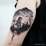 Sketch of a tattoo on a white sheet Child with a for defa a cf db ddacc _1 191123 tatufoto.com