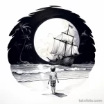 Sketch of a tattoo on a white sheet Child with a pir b b e abc adbbec 191123 tatufoto.com