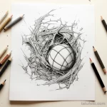 Sketch tattoo on white sheet basketball swishin fddeb fdaa c a ea _1 171123 tatufoto.com