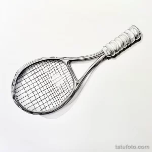 Sketch tattoo on white sheet squash racket and beacd af af c _1 171123 tatufoto.com