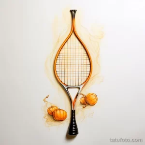Sketch tattoo on white sheet squash racket and dffc d c bdb cceea _1 171123 tatufoto.com