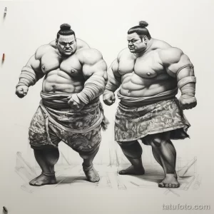 Sketch tattoo on white sheet sumo wrestlers bf de d eb eddefdaba _1 171123 tatufoto.com