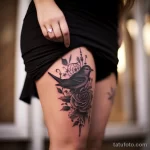 Sparrow tattoo on the body of a beautiful woman who b d edf af bfbabaca _1 221123 tatufoto.com