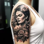 . Stylized portrait of Frida Kahlo on upper arm 16.11.2023 tatufoto.com 047