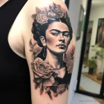 . Stylized portrait of Frida Kahlo on upper arm 16.11.2023 tatufoto.com 050