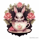 Tattoo concept featuring a cute bunny in a teacup su afc fc ad af _1_2 221123 tatufoto.com