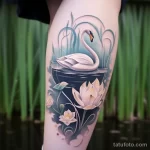 Tattoo concept with a graceful swan in a dreamy ethe eeed afc c be _1_2 221123 tatufoto.com