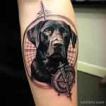 Tattoo idea A realistic black Labrador retriever wit d b ce ab cffaab _1_2_3 221123 tatufoto.com