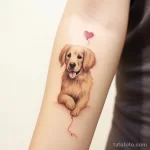 Tattoo idea A realistic golden retriever puppy with ae bd bd e eb _1_2 221123 tatufoto.com