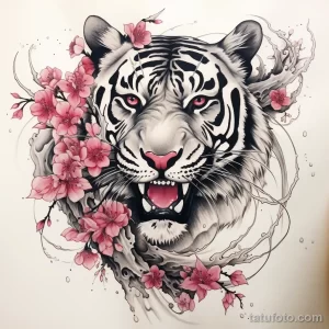 Tattoo idea A regal Bengal tiger in a Japanese irezu af a c dcffb _1_2 221123 tatufoto.com