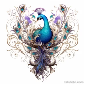 Tattoo idea A regal peacock with vibrant feathers an bf da cd fe _1 221123 tatufoto.com