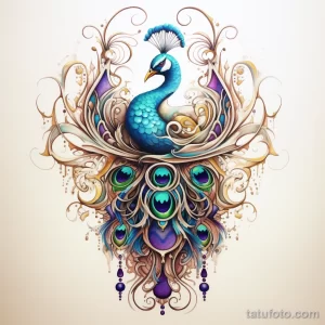 Tattoo idea A regal peacock with vibrant feathers an bf da cd fe _1_2 221123 tatufoto.com