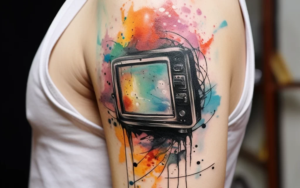 Татуировки с рисунком телевизора к Всемирному дню телевидения – 21 ноября