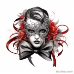 The hero in a mask with a red ribbon black and white fd fa d acebf _1 231123 tatufoto.com
