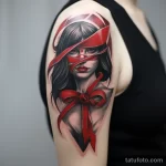 The hero in a mask with a red ribbon idea of a tatto fb a a edbbd _1_2 231123 tatufoto.com