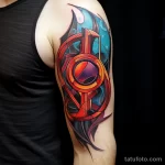 Vibrant tattoo of a superhero emblem from 'The Avengers' on an upper arm 2_4 16.11.2023 tatufoto.com 50