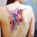 . Watercolor hummingbird on shoulder blade 16.11.2023 tatufoto.com 057