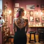 Woman with elegant tattoos on her shoulder and back f de fc afe _1_2_3 231123 tatufoto.com