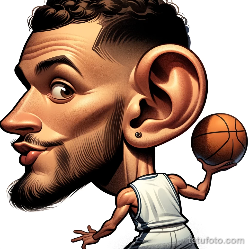 Ламело Болл и НБА тату реклама за ухом 211123 tatufoto.com